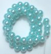 16 inch strand of 8mm Sea Foam  Glass Pearls